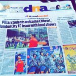 Pillai Students welcome Chhetri, Mumabi City FC Team with loud cheers